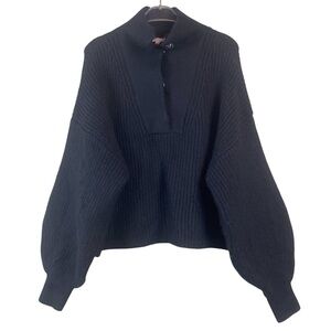NWOT TopShop Sweater Puff Sleeves Smock  Wrist Cropped Oversized Sz M